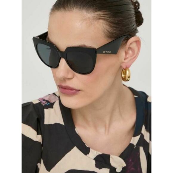 New Etro ETRO0003/S 0086U1 Tortoiseshell Front with Burgundy Cat-Eye Sunglasses main image 6